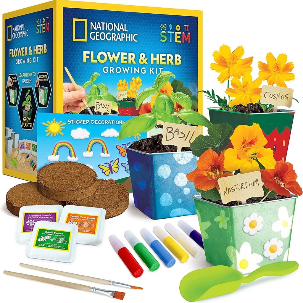 Kids' gardening tools and seeds