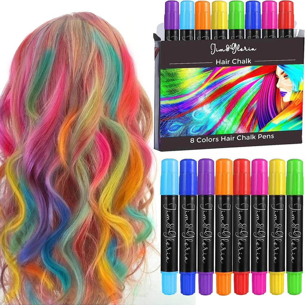 Colorful hair chalk